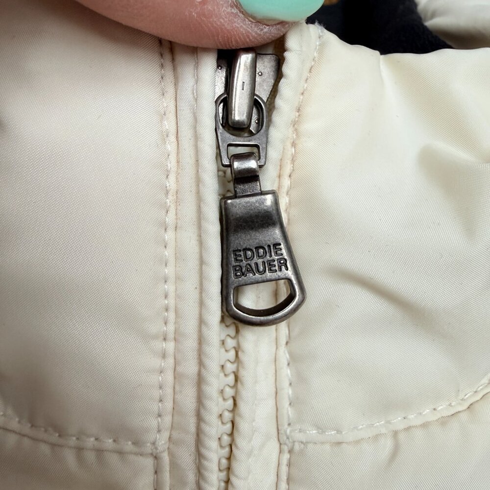 EDDIE BAUER Women's Premium Quilted Goose Down Vest Cream | Size M - Picture 7 of 12